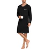 image:imageSWOMOG Mens Nightshirt Modal Long Sleeve Nightgown Henley Night Shirts Sleepwear Big amp Tall Nightwear SXXXLBlack