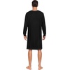 image:imageSWOMOG Mens Nightshirt Modal Long Sleeve Nightgown Henley Night Shirts Sleepwear Big amp Tall Nightwear SXXXLBlack