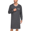 image:imageSWOMOG Mens Nightshirt Modal Long Sleeve Nightgown Henley Night Shirts Sleepwear Big amp Tall Nightwear SXXXLDark Grey