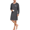 image:imageSWOMOG Mens Nightshirt Modal Long Sleeve Nightgown Henley Night Shirts Sleepwear Big amp Tall Nightwear SXXXLDark Grey