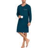 image:imageSWOMOG Mens Nightshirt Modal Long Sleeve Nightgown Henley Night Shirts Sleepwear Big amp Tall Nightwear SXXXLDark Navy Blue