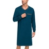 image:imageSWOMOG Mens Nightshirt Modal Long Sleeve Nightgown Henley Night Shirts Sleepwear Big amp Tall Nightwear SXXXLDark Navy Blue
