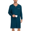 image:imageSWOMOG Mens Nightshirt Modal Long Sleeve Nightgown Henley Night Shirts Sleepwear Big amp Tall Nightwear SXXXLDark Navy Blue