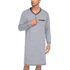 image:imageSWOMOG Mens Nightshirt Modal Long Sleeve Nightgown Henley Night Shirts Sleepwear Big amp Tall Nightwear SXXXLGrey