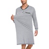 image:imageSWOMOG Mens Nightshirt Modal Long Sleeve Nightgown Henley Night Shirts Sleepwear Big amp Tall Nightwear SXXXLGrey