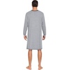 image:imageSWOMOG Mens Nightshirt Modal Long Sleeve Nightgown Henley Night Shirts Sleepwear Big amp Tall Nightwear SXXXLGrey