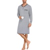 image:imageSWOMOG Mens Nightshirt Modal Long Sleeve Nightgown Henley Night Shirts Sleepwear Big amp Tall Nightwear SXXXLGrey