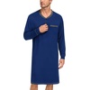 image:imageSWOMOG Mens Nightshirt Modal Long Sleeve Nightgown Henley Night Shirts Sleepwear Big amp Tall Nightwear SXXXLNavy Blue