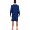 image:imageSWOMOG Mens Nightshirt Modal Long Sleeve Nightgown Henley Night Shirts Sleepwear Big amp Tall Nightwear SXXXLNavy Blue