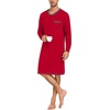 image:imageSWOMOG Mens Nightshirt Modal Long Sleeve Nightgown Henley Night Shirts Sleepwear Big amp Tall Nightwear SXXXLRed