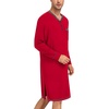 image:imageSWOMOG Mens Nightshirt Modal Long Sleeve Nightgown Henley Night Shirts Sleepwear Big amp Tall Nightwear SXXXLRed