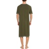 image:imageSWOMOG Mens Nightshirt Short Sleeve Nightgown Soft Loose Sleepwear Lightweight Nightwear Comfy Henley Sleep Shirt SXXLArmy Green