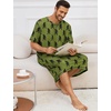 image:imageSWOMOG Mens Nightshirt Short Sleeve Nightgown Soft Loose Sleepwear Lightweight Nightwear Comfy Henley Sleep Shirt SXXLArmy Green Bigfoot