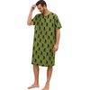 image:imageSWOMOG Mens Nightshirt Short Sleeve Nightgown Soft Loose Sleepwear Lightweight Nightwear Comfy Henley Sleep Shirt SXXLArmy Green Bigfoot