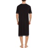 image:imageSWOMOG Mens Nightshirt Short Sleeve Nightgown Soft Loose Sleepwear Lightweight Nightwear Comfy Henley Sleep Shirt SXXLBlack