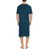 image:imageSWOMOG Mens Nightshirt Short Sleeve Nightgown Soft Loose Sleepwear Lightweight Nightwear Comfy Henley Sleep Shirt SXXLBlue Green