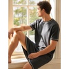 image:imageSWOMOG Mens Nightshirt Short Sleeve Nightgown Soft Loose Sleepwear Lightweight Nightwear Comfy Henley Sleep Shirt SXXLDeep Grey