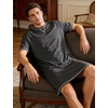 image:imageSWOMOG Mens Nightshirt Short Sleeve Nightgown Soft Loose Sleepwear Lightweight Nightwear Comfy Henley Sleep Shirt SXXLDeep Grey