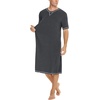 image:imageSWOMOG Mens Nightshirt Short Sleeve Nightgown Soft Loose Sleepwear Lightweight Nightwear Comfy Henley Sleep Shirt SXXLDeep Grey