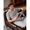 image:imageSWOMOG Mens Nightshirt Short Sleeve Nightgown Soft Loose Sleepwear Lightweight Nightwear Comfy Henley Sleep Shirt SXXLGrey