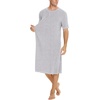 image:imageSWOMOG Mens Nightshirt Short Sleeve Nightgown Soft Loose Sleepwear Lightweight Nightwear Comfy Henley Sleep Shirt SXXLGrey