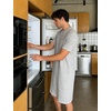 image:imageSWOMOG Mens Nightshirt Short Sleeve Nightgown Soft Loose Sleepwear Lightweight Nightwear Comfy Henley Sleep Shirt SXXLGrey