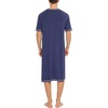image:imageSWOMOG Mens Nightshirt Short Sleeve Nightgown Soft Loose Sleepwear Lightweight Nightwear Comfy Henley Sleep Shirt SXXLNavy Blue