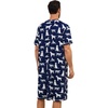 image:imageSWOMOG Mens Nightshirt Short Sleeve Nightgown Soft Loose Sleepwear Lightweight Nightwear Comfy Henley Sleep Shirt SXXLNavy Blue Dogs