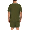 image:imageSWOMOG Mens Pajamas Set Summer Sleepwear Short Sleeve Pjs Set Soft 2 Piece Lounge Set Comfy Loungewear with PocketsArmy Green