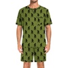 image:imageSWOMOG Mens Pajamas Set Summer Sleepwear Short Sleeve Pjs Set Soft 2 Piece Lounge Set Comfy Loungewear with PocketsArmy Green Bigfoot