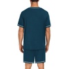 image:imageSWOMOG Mens Pajamas Set Summer Sleepwear Short Sleeve Pjs Set Soft 2 Piece Lounge Set Comfy Loungewear with PocketsBlue Green