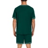 image:imageSWOMOG Mens Pajamas Set Summer Sleepwear Short Sleeve Pjs Set Soft 2 Piece Lounge Set Comfy Loungewear with PocketsDeep Green