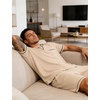image:imageSWOMOG Mens Pajamas Set Summer Sleepwear Short Sleeve Pjs Set Soft 2 Piece Lounge Set Comfy Loungewear with PocketsKhaki
