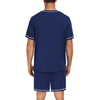 image:imageSWOMOG Mens Pajamas Set Summer Sleepwear Short Sleeve Pjs Set Soft 2 Piece Lounge Set Comfy Loungewear with PocketsNavy Blue
