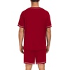 image:imageSWOMOG Mens Pajamas Set Summer Sleepwear Short Sleeve Pjs Set Soft 2 Piece Lounge Set Comfy Loungewear with PocketsRed