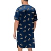 image:imageSWOMOG Mens Silk Satin Nightshirt Short Sleeve Loose Henley Sleep Shirt Comfy Nightgown Big amp Tall Men SleepwearNavy Leopard
