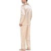 image:imageSWOMOG Mens Silk Satin Pajamas Set Long Sleeve Sleepwear ButtonDown Pj Twopiece Loungewear with Long Pants SXXLChampagne