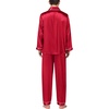 image:imageSWOMOG Mens Silk Satin Pajamas Set Long Sleeve Sleepwear ButtonDown Pj Twopiece Loungewear with Long Pants SXXLChristmas Red