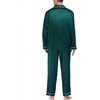 image:imageSWOMOG Mens Silk Satin Pajamas Set Long Sleeve Sleepwear ButtonDown Pj Twopiece Loungewear with Long Pants SXXLDeep Green
