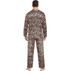 image:imageSWOMOG Mens Silk Satin Pajamas Set Long Sleeve Sleepwear ButtonDown Pj Twopiece Loungewear with Long Pants SXXLLeopard