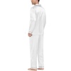 image:imageSWOMOG Mens Silk Satin Pajamas Set Long Sleeve Sleepwear ButtonDown Pj Twopiece Loungewear with Long Pants SXXLWhite