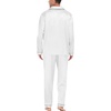 image:imageSWOMOG Mens Silk Satin Pajamas Set Long Sleeve Sleepwear ButtonDown Pj Twopiece Loungewear with Long Pants SXXLWhite