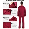 image:imageSWOMOG Mens Silk Satin Pajamas Set Long Sleeve Sleepwear ButtonDown Pj Twopiece Loungewear with Long Pants SXXLWine Red