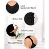 image:imageSWOMOG Nightgown and Robe Sets for Women 2 Piece Sleeveless Sexy Lace Strap Pajamas and 34 Sleeves Bathrobe with Pockets