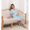 image:imageSWOMOG Nursing Nightgown 3 in 1 Labor and Delivery Hospital Gown Maternity Dress Short Sleeve Birthing Robe for BreastfeedingBlue White Flowers