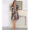 image:imageSWOMOG Nursing Nightgown 3 in 1 Labor and Delivery Hospital Gown Maternity Dress Short Sleeve Birthing Robe for BreastfeedingDark Grey Flower