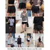 image:imageSWOMOG Satin Silk Lace Shorts for Women Lace Trim Micro Mini Shorts Slip Pj Bottoms Knickers BoxerBlack