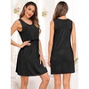 image:imageSWOMOG Women Maternity Nursing Gown and 34 Sleeve Robe Set Labor Delivery Nightgown Breastfeeding Hospital BathrobeBlack Grey