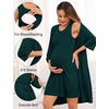 image:imageSWOMOG Women Maternity Nursing Gown and 34 Sleeve Robe Set Labor Delivery Nightgown Breastfeeding Hospital BathrobeEmerald Green