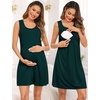 image:imageSWOMOG Women Maternity Nursing Gown and 34 Sleeve Robe Set Labor Delivery Nightgown Breastfeeding Hospital BathrobeEmerald Green